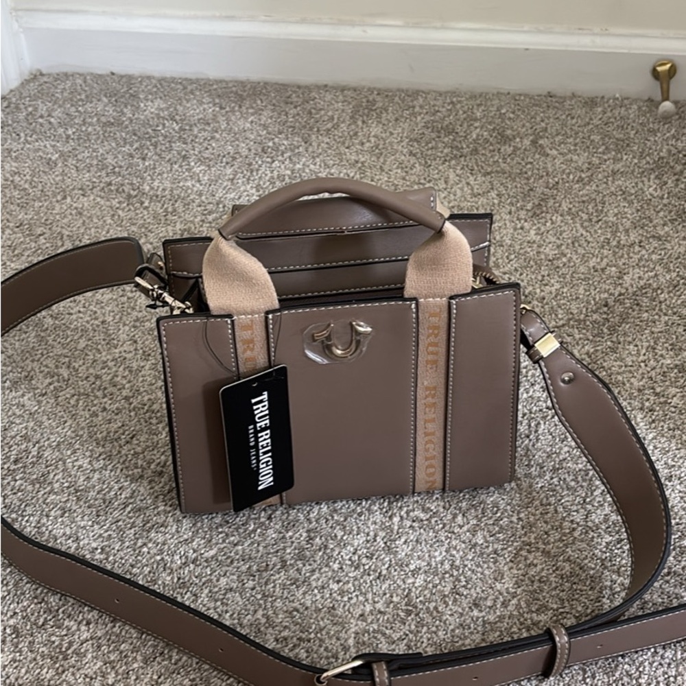 True Religion Taupe Crossbody Bag